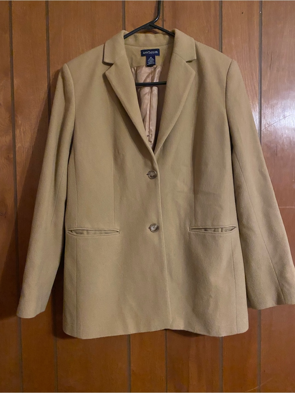 Ann Taylor Camel Wool-Blend Women's Blazer Jacket Size 12